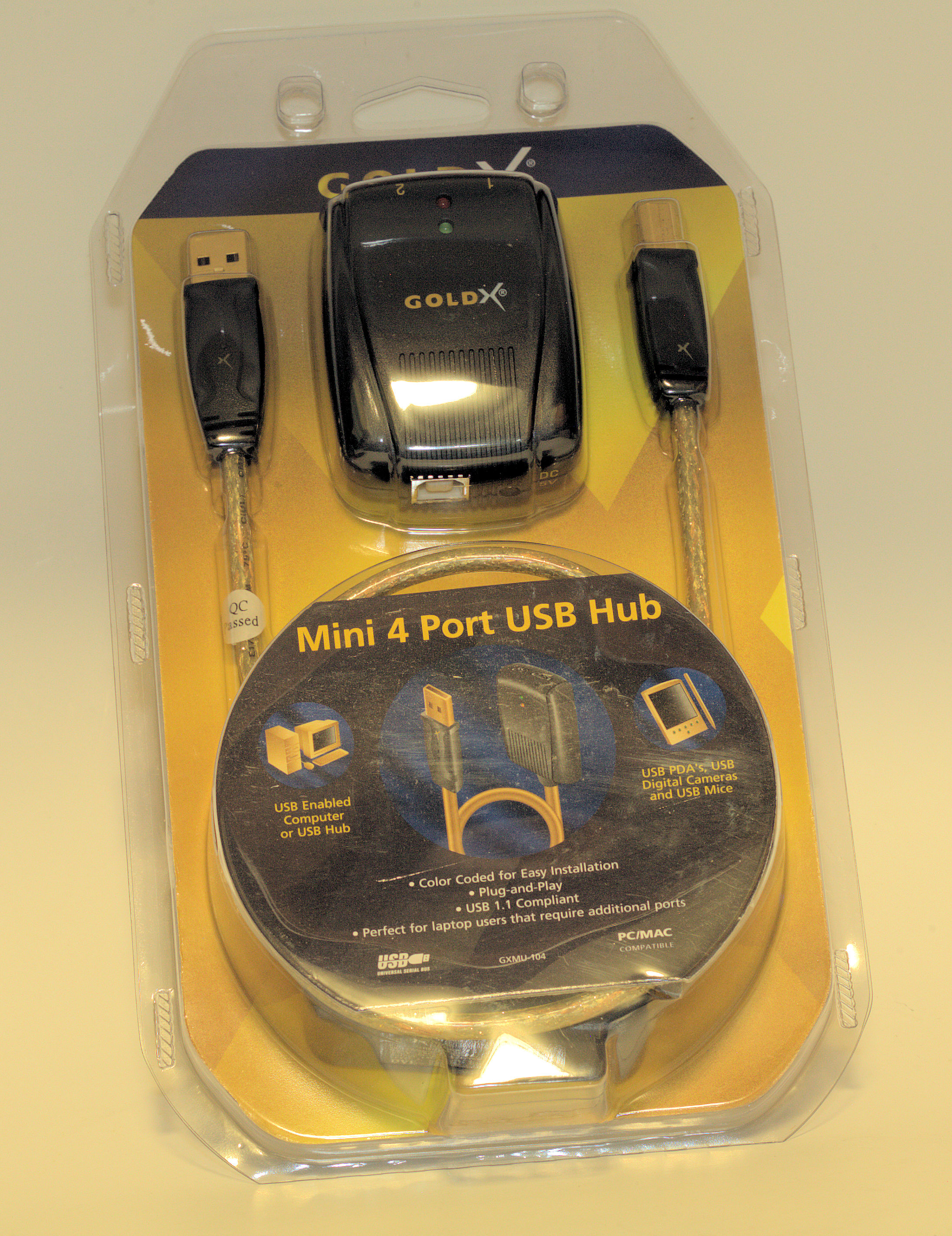 USB 1.1 4-PORT Powered HUB GoldX