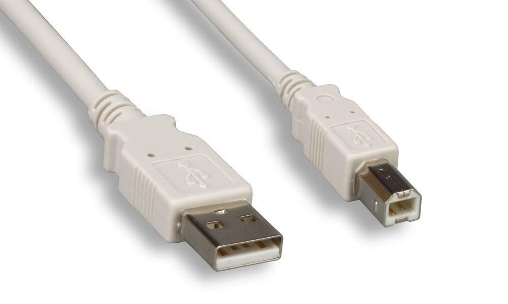 USB 2.0 AB Cable 6 Feet White