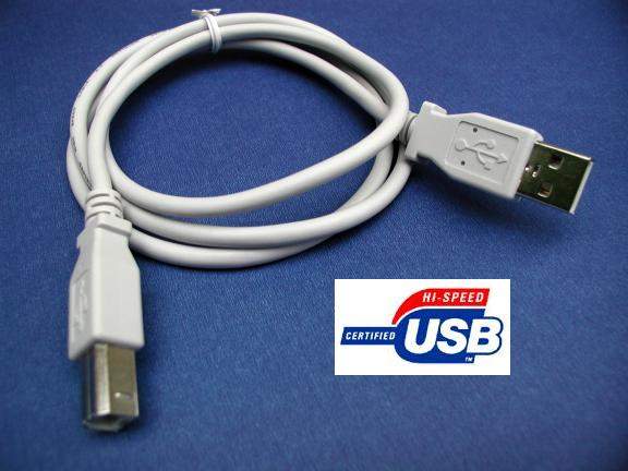 USB 2.0 COMPUTER Cable TYPE A to TYPE B White 3FT