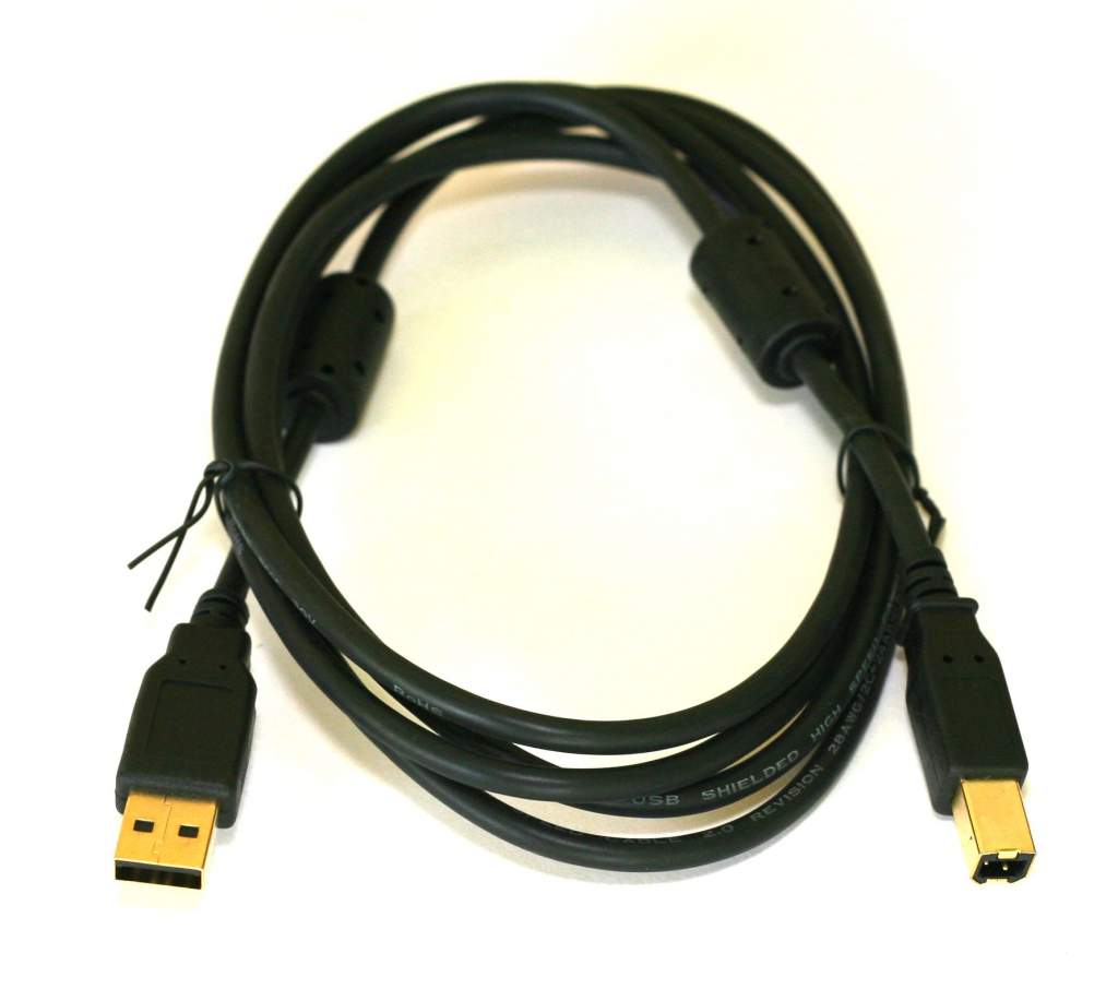 USB 2.0 Cable 6FT Dual Ferrites Black A-B