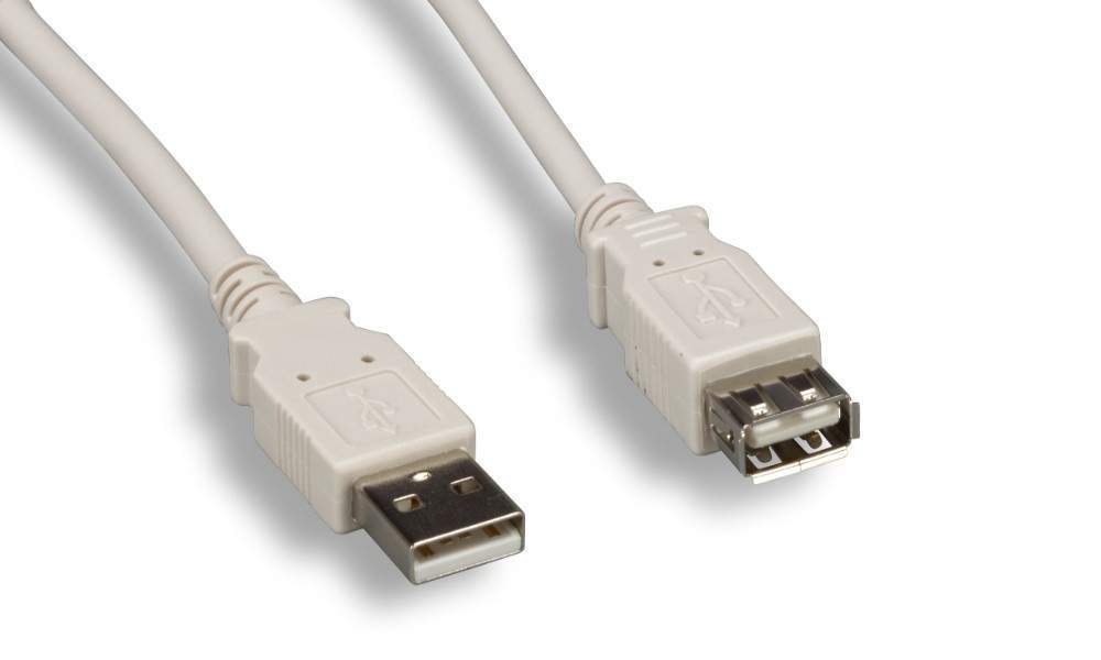 USB 2.0 Extension Cable A-Male to A-Female 10FT White