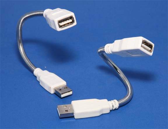 USB 2.0 Gooseneck Cable 8 Inch Chrome Flex