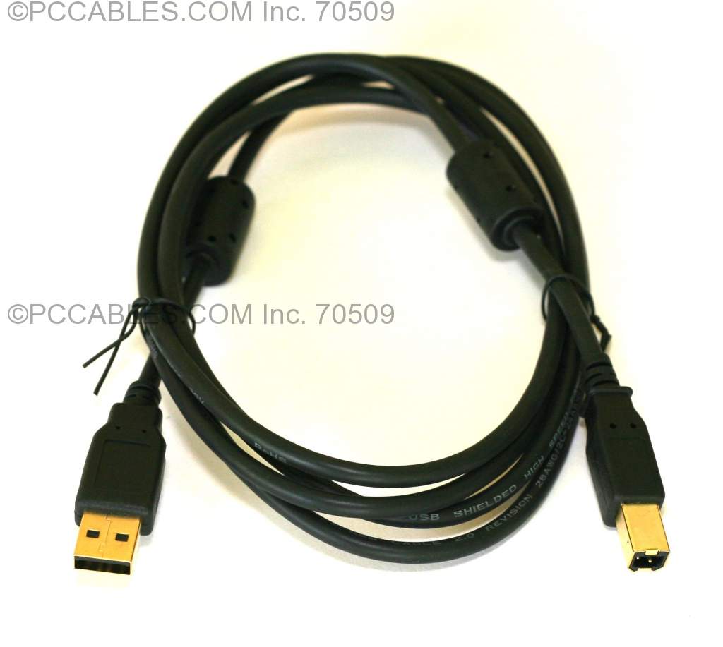 Usb 2 0 cable 6ft ferrites black usb printer usb2 ambm