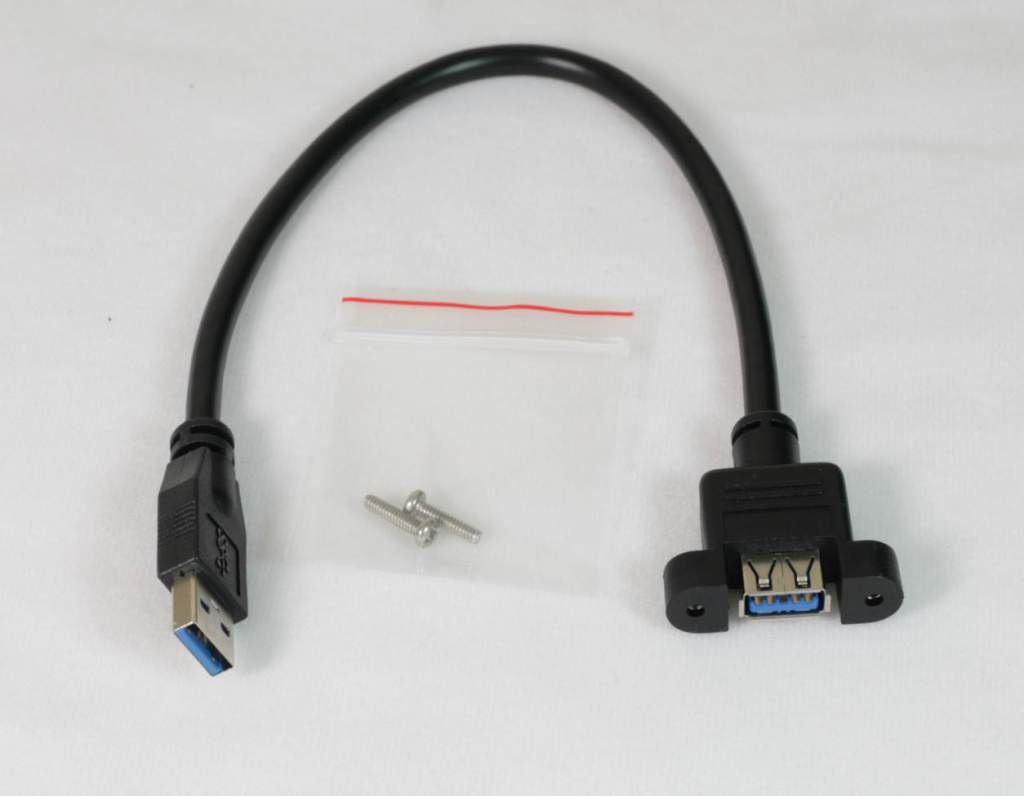 USB 3.0 Panel Mount Cable Single Port Bulkhead Cable Male-Female 1Ft