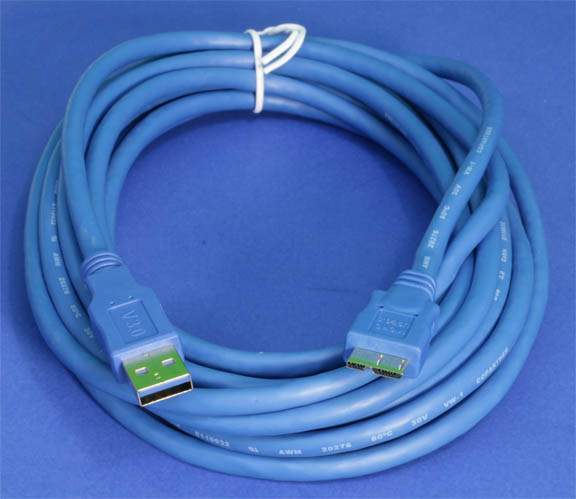 USB 3.0 SuperSpeed Micro-B Cable 15FT Blue