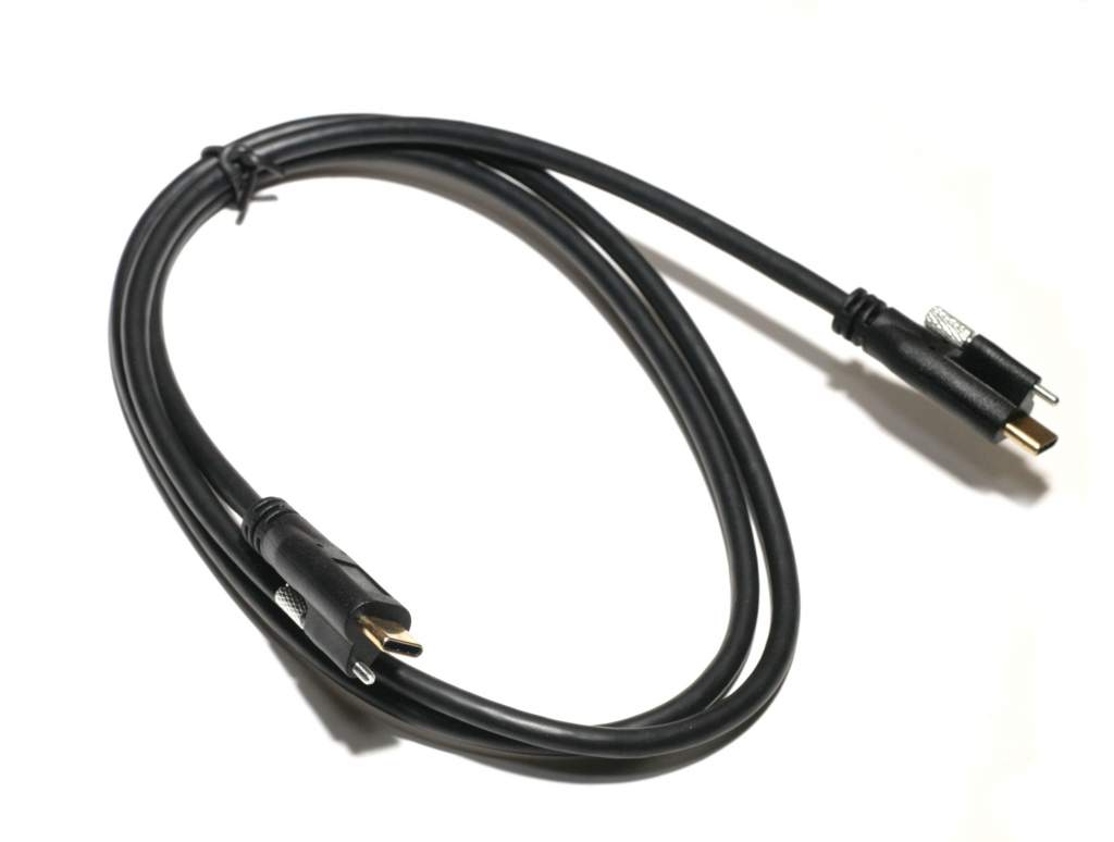 USB 3.1 SuperSpeed C-C Cable 1M Single Screw Type C Male 10Gbps Industrial