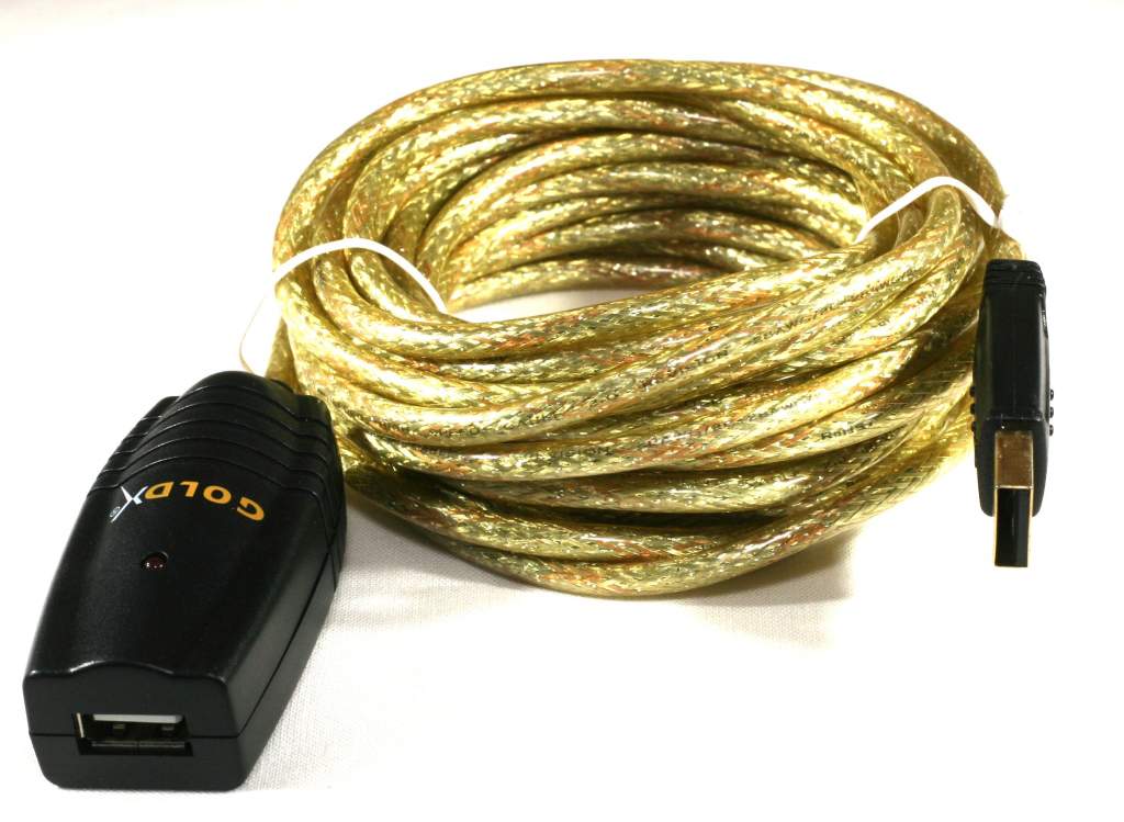 USB ACTIVE Extension Cable PREMIUM Gold 16FT 5M Goldx 1.1 2.0