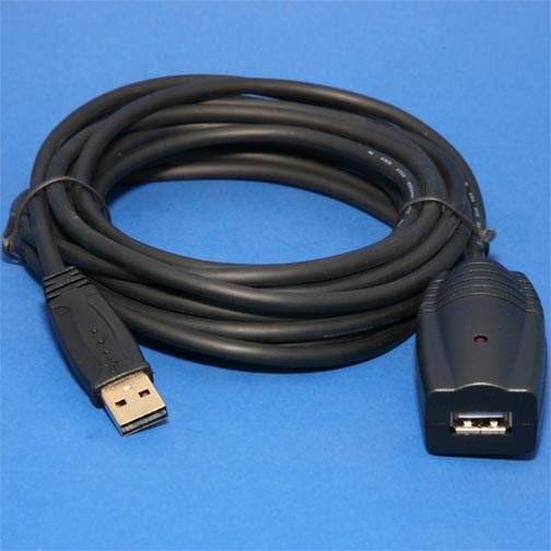 USB Active Repeater Extension Cable 16FT Black
