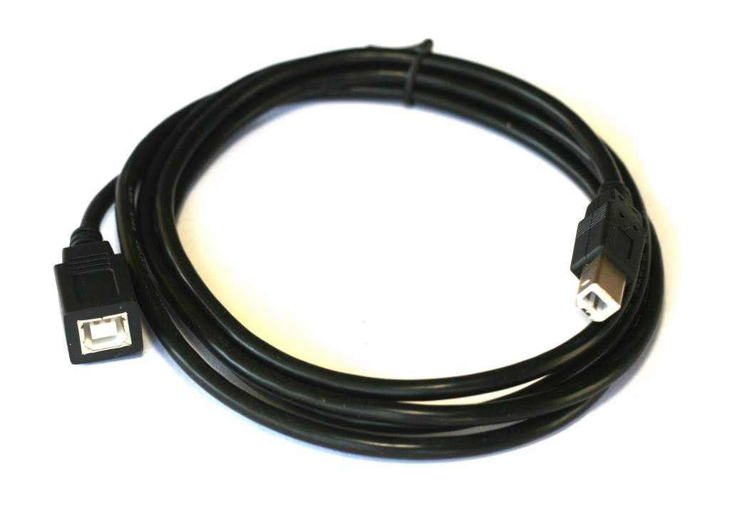 USB B Extension Cable B-Male to B-Female Black 6FT