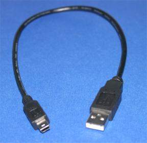 USB CAMERA CABLE MINI-B 5-Wire 12IN BLACK 1FT ROHS Adapter