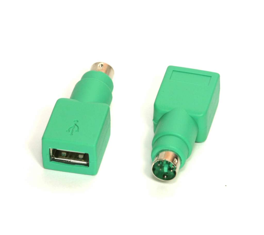 USB TYPE A Female to PS2 Mini DIN6 Male Mouse Adapter Green
