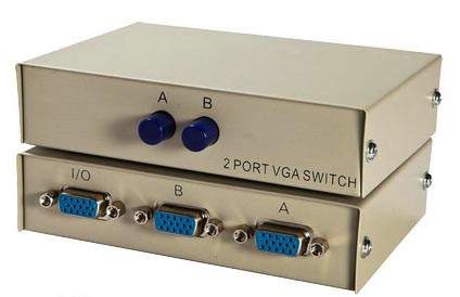 VGA HD15 AB Switch Box Push Button