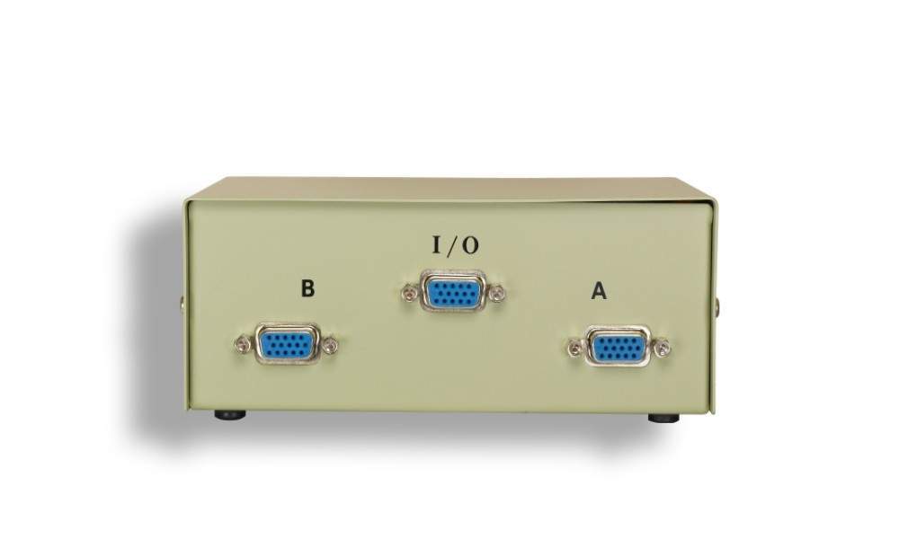 VGA HD15 AB Switch Rotary Dial 2-Port SVGA Monitor Switch Box