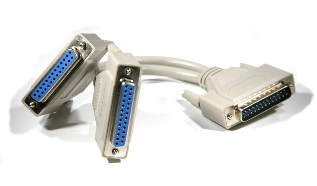 Y-Splitter Serial Cable DB25-Male to DB25-Female DB25-Female 8IN