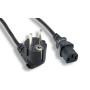 6ft Black European Schuko CEE7/7 to IEC320 C13 Angled Power Cord 16A 250V