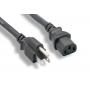 15FT Universal 3 Prong AC Power Cord Cable Black 18AWG Computer Printer Monitor