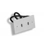 HDMI Wall Plate 2-PORT Decora-White with Cable
