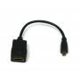 Micro HDMI Type-D Male to HDMI Type-A Female Adapter cable 8 inch 1.4 Premium