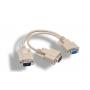 1ft DB9 Female to 2 Male Serial RS232 Splitter Cable