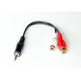 3.5mm STEREO JACK PLUG M to 2 RCA F Cable 6IN