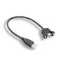 USB 2.0 Panel Mount Cable Single Port Bulkhead Cable Male-Female 1Ft