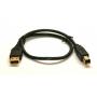 USB 2.0 Cable 18 Inch 1.5FT Black Gold Connectors