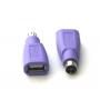 USB TYPE A Female to PS2 Mini DIN6 Male Keyboard Adapter Purple