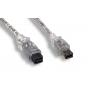 6FT Firewire 1394B Biligual Cable Silver 9PIN 6PIN