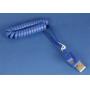 MicroUSB Cable MICRO-B Coiled Blue