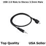 Micro USB 2.0 Male to Stereo 3.5mm Car AUX Audio Cable Insignia Android 3FT 1M